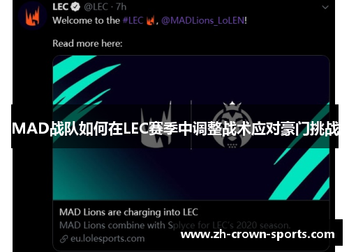 MAD战队如何在LEC赛季中调整战术应对豪门挑战